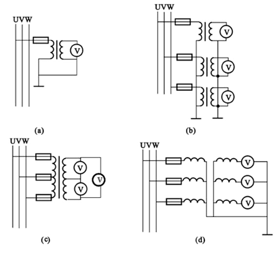 电压互感器的四种连接接线方式