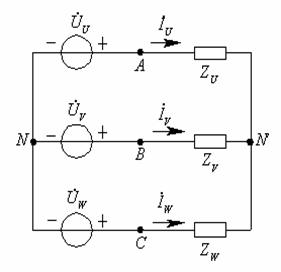 三相对称负载星形