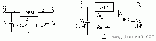 三端集成稳压器的典型应用电路