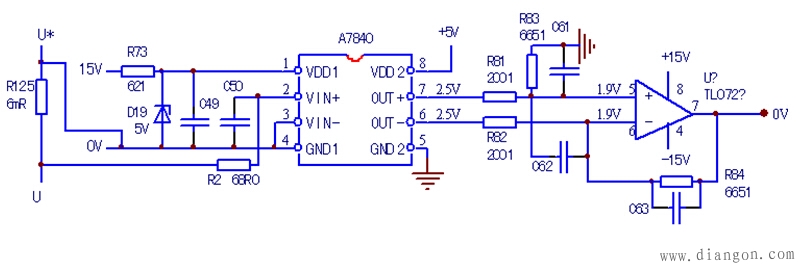 变频器线性光耦A7840电流检测电路图解