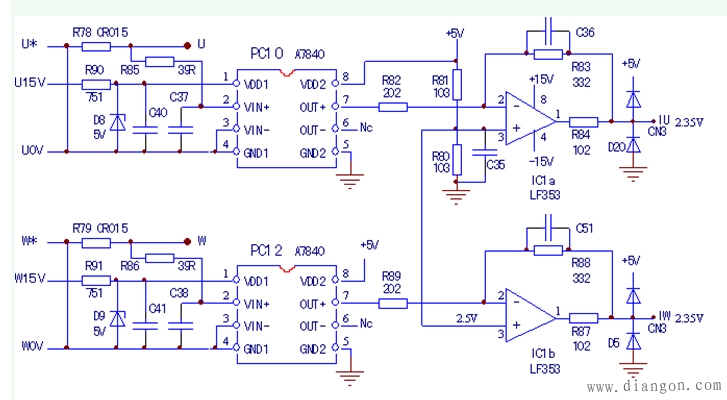 变频器线性光耦A7840电流检测电路图解