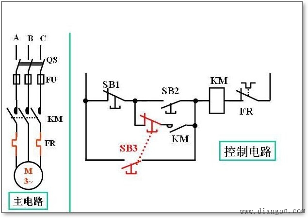 电动机的点动与连续控制电路图解