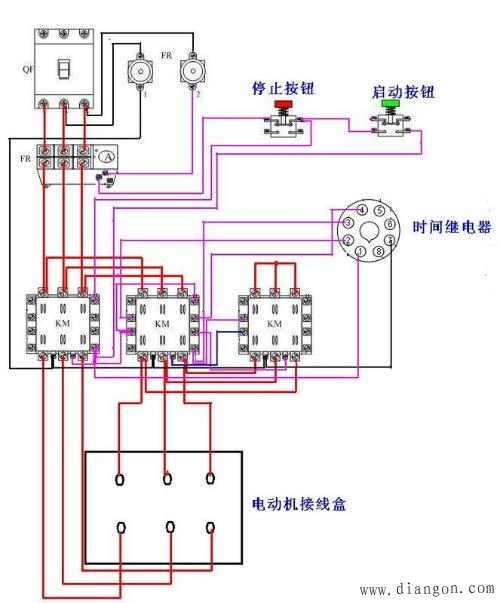 电机星三角启动电路的工作过程