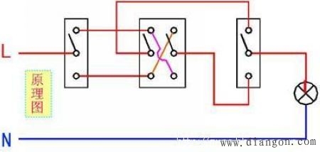 双联开关接线图_双联开关接线图_双联双控开关接线图_三联双控开关接线图