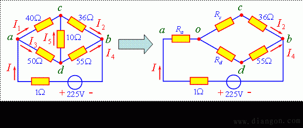 电阻的星形网络与三角形网络的等效变换