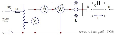 电路功率(P)和功率因数（cosφ）的测定