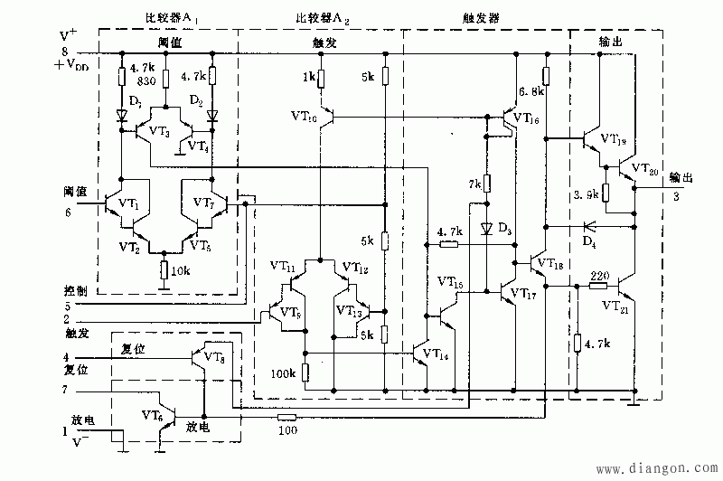 555内部结构_555单稳类电路_555双稳类电路_555无稳类电路_555电路大全