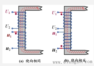 变压器绕组的绕向与电压极性的关系