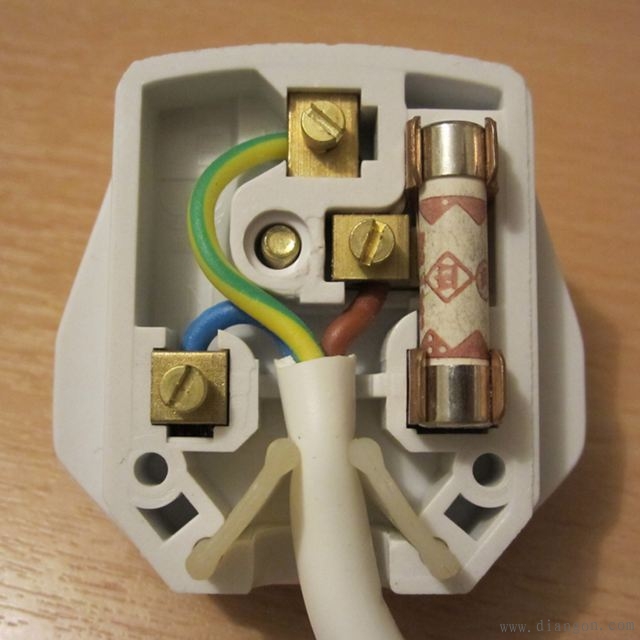 带保险丝（Fuse）的电源插头安装接线图解