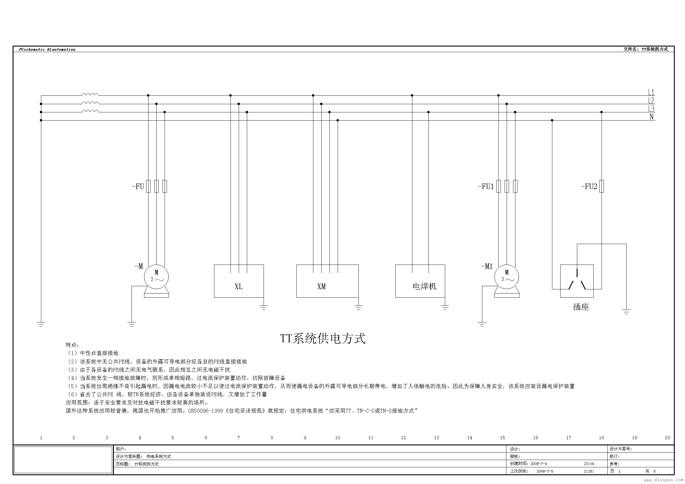 低压供电系统接地示意图