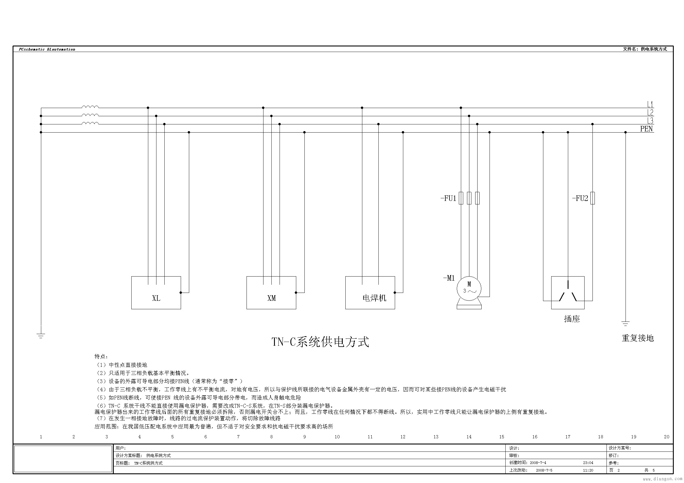 低压供电系统接地示意图