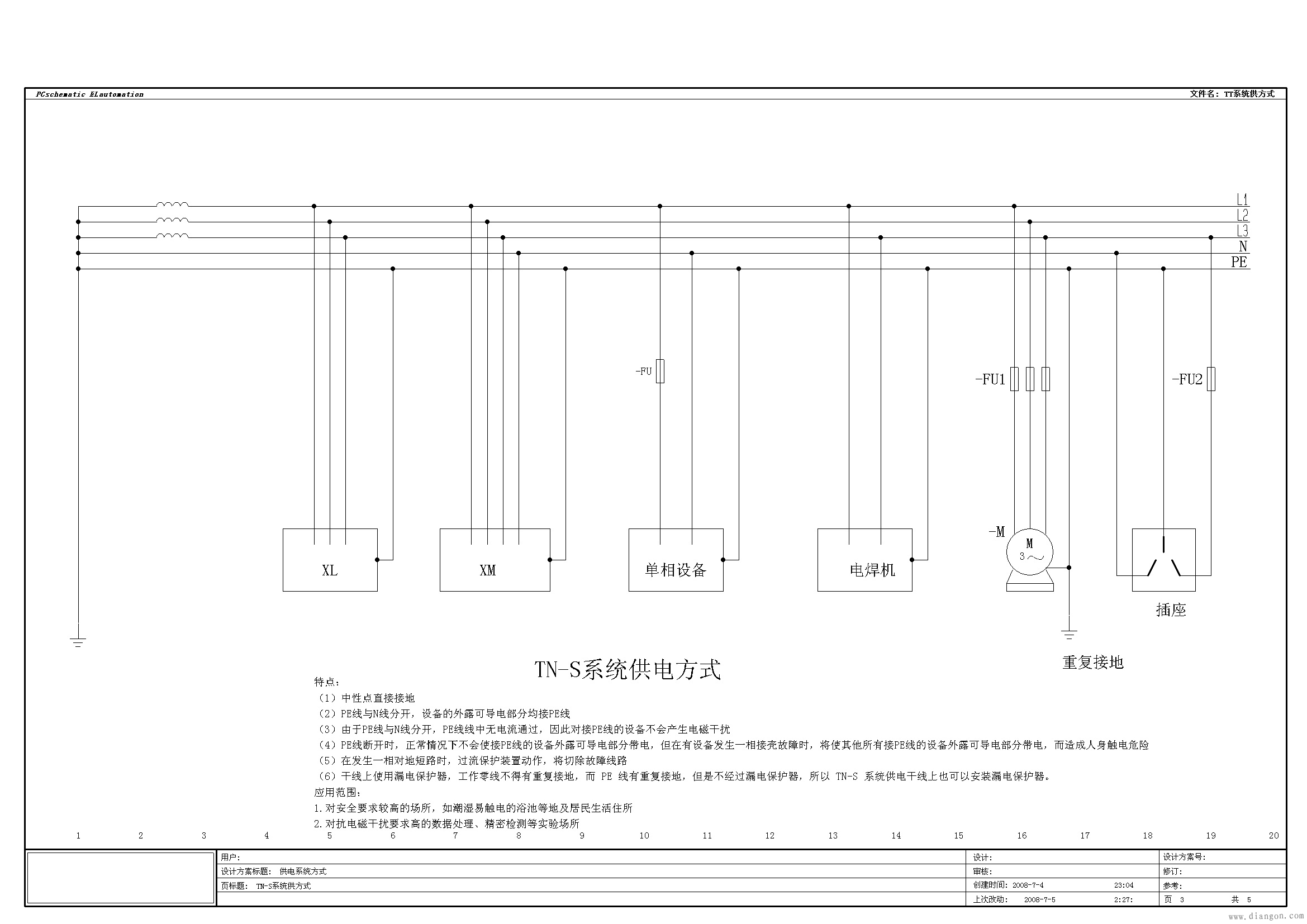 低压供电系统接地示意图