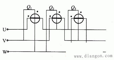 三相有功功率和无功功率的测量接线图和相量图