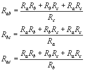 电阻星型联接与三角形联接的等效变换