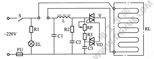 双向晶闸管调温型电热毯电路工作原理