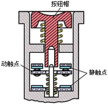 按钮开关的外形与结构图_按钮的符号