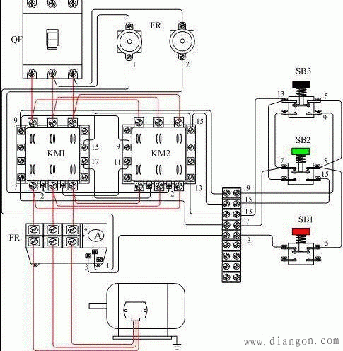 三相异步电动机正反转接线图_三相异步电动机正反转控制电路原理图解