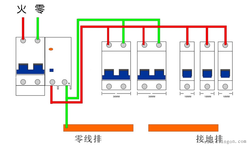 家庭空气开关怎么接线？