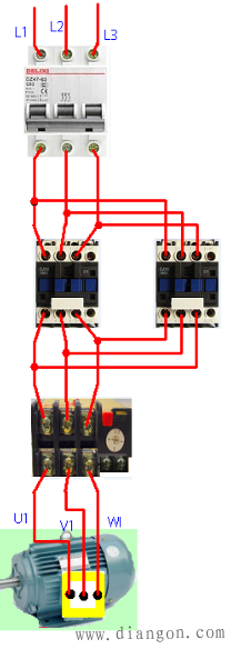 电动机正反转控制电路_三相电机正反转电路图_正反转接线图正反转电路图及原理