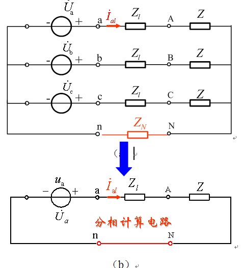 Y-Y连接的对称三相电路计算