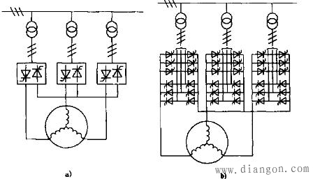 三相交—交变频电路有哪两种接线方式？它们有什么区别？
