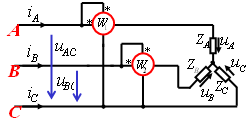 三相电路功率的测量（对称，不对称）
