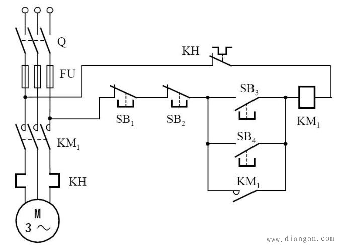 继电接触器控制电路_继电器控制交流接触器_继电器与接触器控制电路图解
