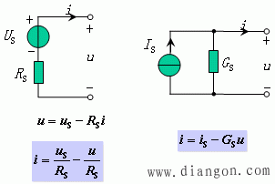 实际电压源与电流源的两种模型及其等效变换