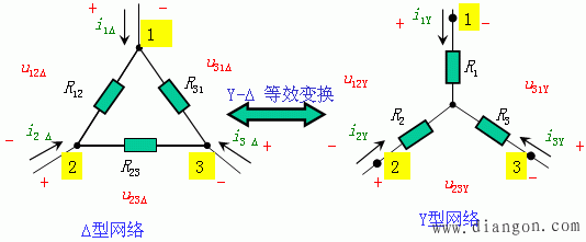 电阻星形联结与三角形联结的等效变换(Y－Δ变换)