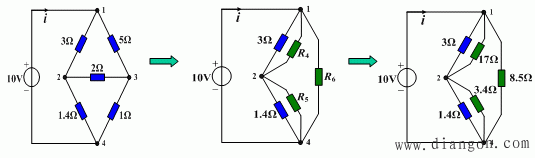 电阻星形联结与三角形联结的等效变换(Y－Δ变换)