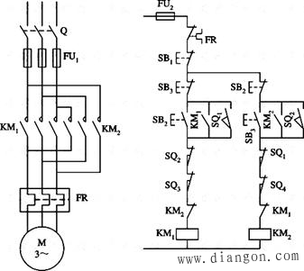 接触器联锁的三相异步电动机正反转控制线路