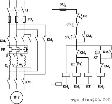 三相异步电动机的降压启动电路图原理分析