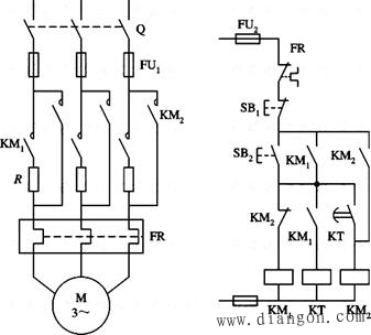 三相异步电动机的降压启动电路图原理分析