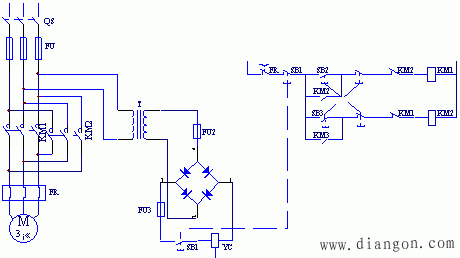 三相异步电动机的机械制动控制线路