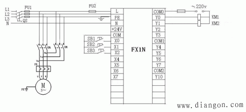 三相异步电动机接触器联锁正反转控制线路plc编程实例