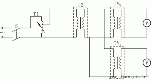 电压互感器变比检查试验接线图