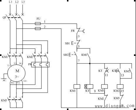 电动机星三角启动控制电路分析及安装注意事项和常见故障