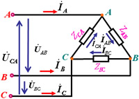 三角形连接负载的电路分析