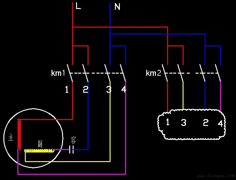 单相电机正反转接线图详解