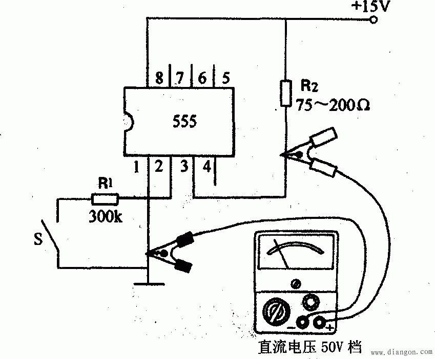 用万用表测试555芯片的性能