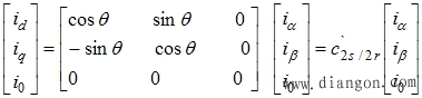 三相异步电动机在两相坐标系上的数学模型