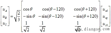 三相异步电动机在两相坐标系上的数学模型