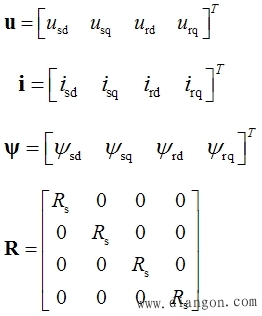 三相异步电动机在两相坐标系上的数学模型