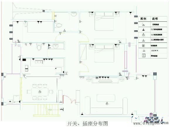 家装开关插座接线示意图