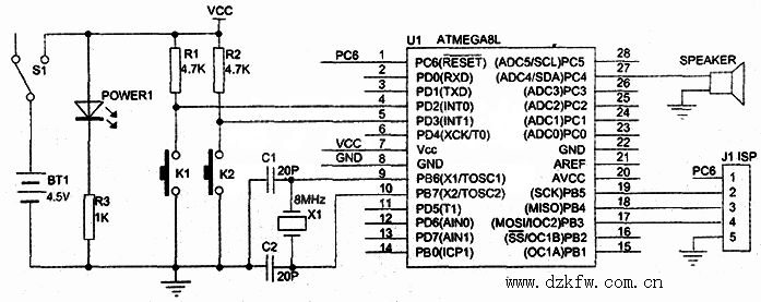 用单片机制作一个属于自己的音乐盒,ATMEGA8Lmusicalbox