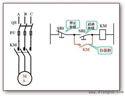 普通连续运行电动机控制原理图