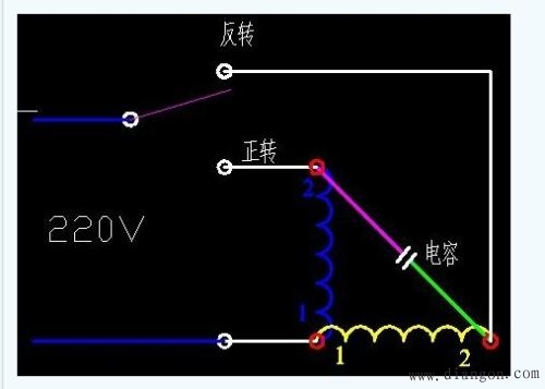 单相电机正反转控制图