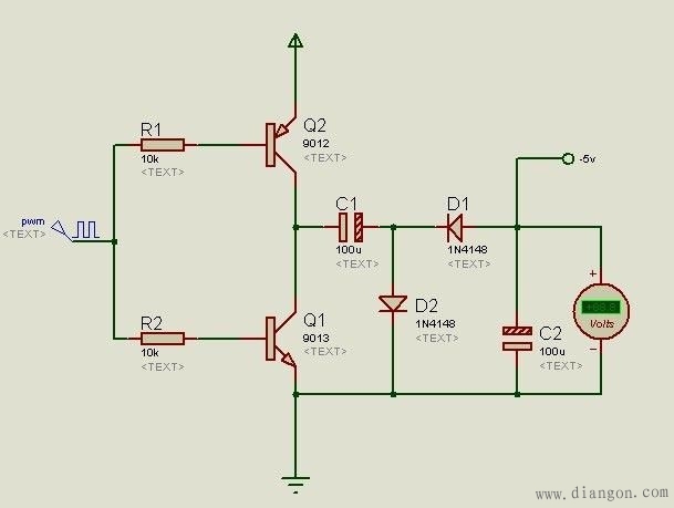 正5V电压到负电压5V电路图