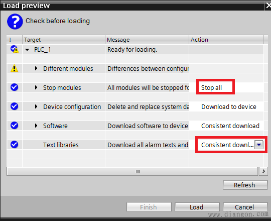 如何通过STEP7 (TIA Portal) 软件下载一个项目到CPU？