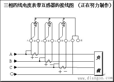 带互感器三相四线电表接线图